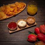 Alberto 3 Picese Bamboo Dip Bowls Set On Base image number 0