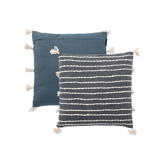Cottage Jute Cotton Cushion 50 * 50 cm Dark Blue