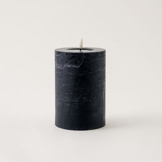 LED rustic candle in black 10*15cm