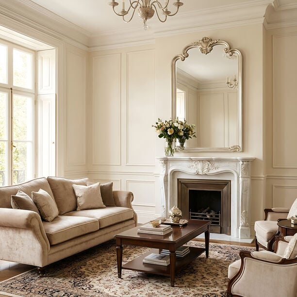 "Homez MDF Wooden Wall Mirror, Gold, 60*100 cm image number 1