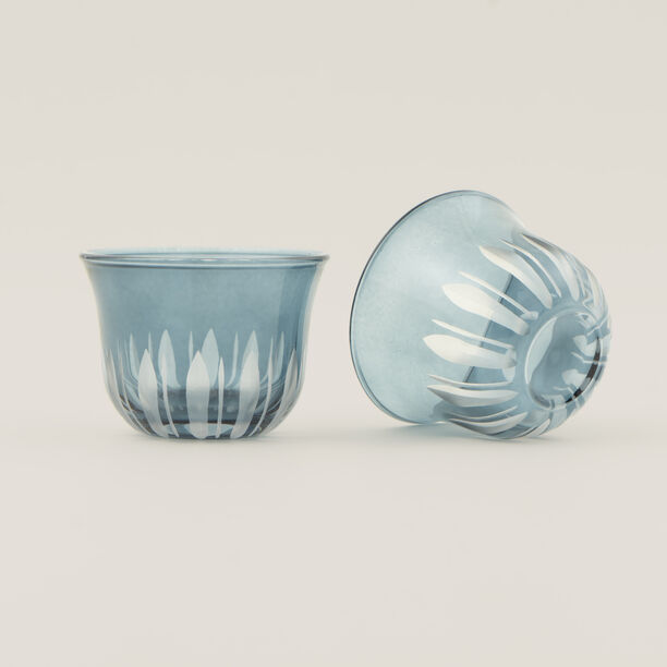 Dallaty 6pcs glass coffee cup set, blue image number 2