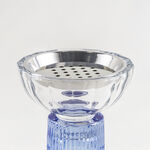 Homez glass ribbed oud burner 19*19*30cm, blue image number 2