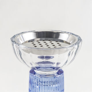 Homez glass ribbed oud burner 19*19*30cm, blue