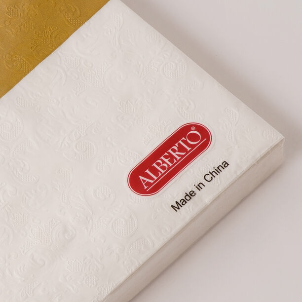 البرتو مناديل ورقية عبوة 30 قطعة، أبيض وذهبي 33*33سم image number 1