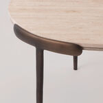Homez travertine marble side table, brown 78*74*46 cm image number 2