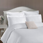 Duvet Cover Set 3 Pieces Cotton King Size Embroidery White image number 0