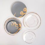 16 Pcs Dinner Set New Bone Gold Figure image number 0