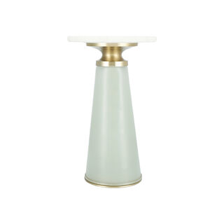 Drinktable Glass Base White Marble Top 30 *51 cm