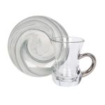 La Mesa Arabic Tea 12 Pieces Set Grey Marble And Silver image number 1