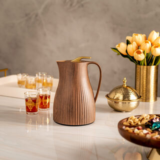 Dallaty plastic vacuum flask wooden 1L