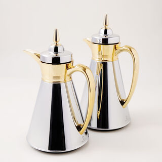 دلتي طقم ترامس قطعتين ستيل، ذهبي