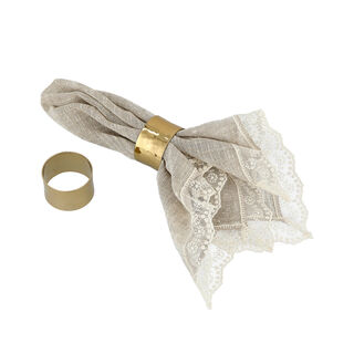 Manuscript Napkin Ring Set Of 2 Gold