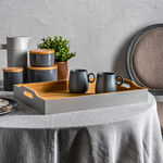 Dallaty grey bamboo serving tray 47*34*7 cm image number 0