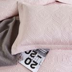 Boutique blanche cotton embroidered bed spread full 2 pcs set peach 240*160cm image number 1