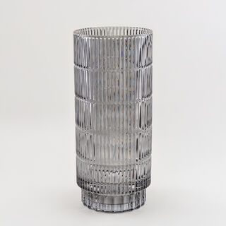 Homez vase glass light grey 15*15*34.3 cm