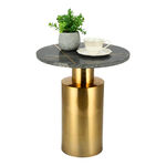 MARBLE ROUND SIDE TABLE WITH STEEL image number 2