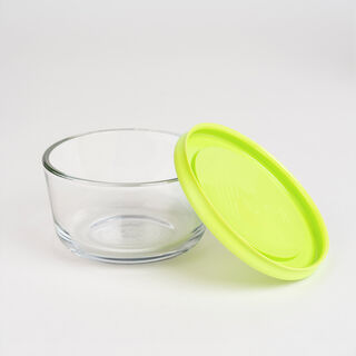 Kitchen classics transparent glass round food storage set with lids 8 pcs