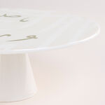 La Mesa white porcelain cake stand with caligraphy image number 3
