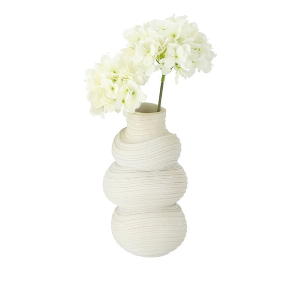 Off white resin ribbed vase 22*21.8*36.6 cm image number 1