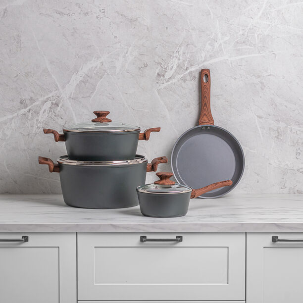 7Pcs Forged Aluminum Cookware Set With Silicone Handles  image number 8