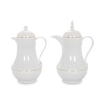 Dallety 1.0L Plastic Vacuum Flask Set 2 Pieces White Color image number 1