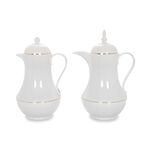 Dallety 1.0L Plastic Vacuum Flask Set 2 Pieces White Color image number 1