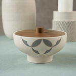 Dallaty off white porcelain date bowl with lid 14.3*14.3*10.2 cm image number 2