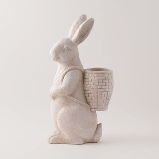 Homez resin decoration rabbit figurine gray