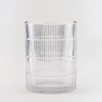 هومز سلة مهملات زجاج فضي مضلّع 18*18*26 سم image number 0