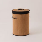 Cottage Bamboo Laundry Hamper With Cotton Rope Handle, Brown35*35*50 Cm image number 1