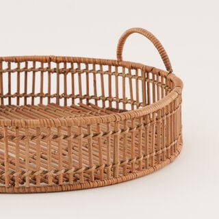 Rattan tray 36*12cm, brown
