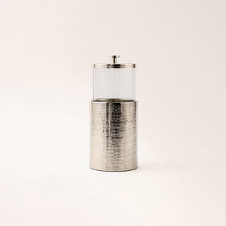 La Mesa small silver metal container 11*11*27 Cm