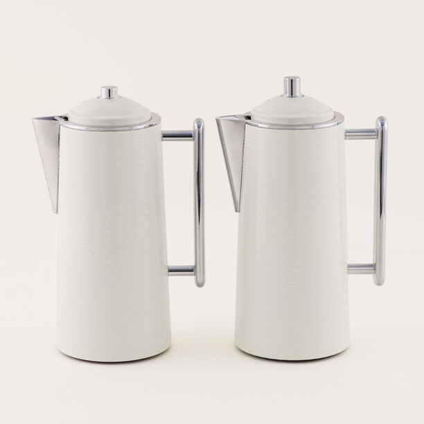 دلتي طقم دلة ستانلس ستيل 1 لتر، أبيض وفضي image number 0