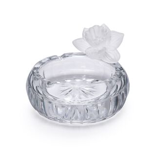 Round Ashtray With Crystal Flower