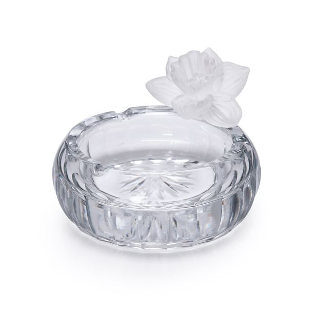 Round Ashtray With Crystal Flower image number 0