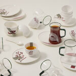Dallaty white porcelain and glass Tea and coffee cups set 18 pcs image number 5