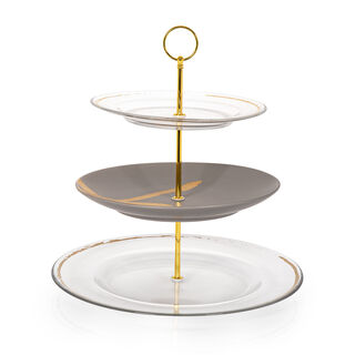 Gold Figure 3 Tier Cake Plate