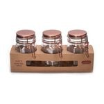 Alberto Glass Spice Jars Set 3 Pieces With Copper Clip Lid image number 1