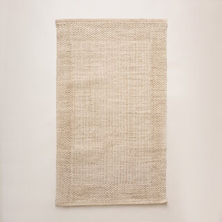 Hand woven rug size 120*75cm beige
