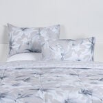 Cottage beige lilly print comforter set twin size with 3 pieces image number 1