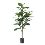 Homez indoor artificial ficus lyrata in pot green, 120cm image number 0