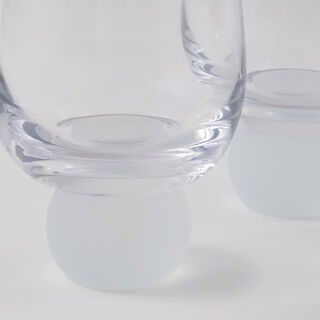 La Mesa 4 Pcs Glass Cup Set With Frosted Base 8.5*8.5*13 Cm