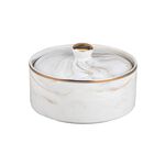 La Mesa beige marble date bowl with lid 13*9 cm image number 2