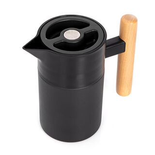 Dallety Steel Vacuum Flask Nature With Wood Handle Black Mini , 800 Ml