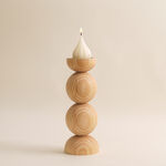 Homez wooden resin candle holder 13.5*13.5*36.5 cm image number 1