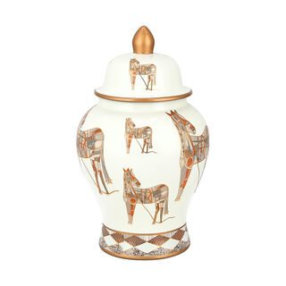 Decorative Jar Horse Design