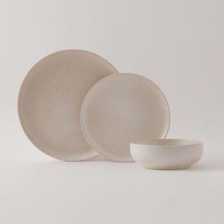 لا ميسا طقم سفرة فخار 12 قطعة، كريمي