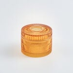 Homez Glass Ribbed Tissue Box 16*16*11Cm, Orange image number 0