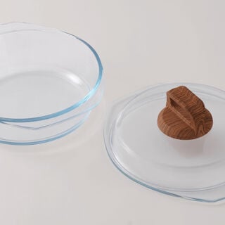 البرتو قدر زجاجي دائرية بغطاء ومقبض من زجاج البورسليكات العالي 29*24.8*16.4سم