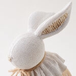 Homez Resin Woodcarved Rabbit With Hemp Rope, Beige 16.5*10.5*26Cm image number 3